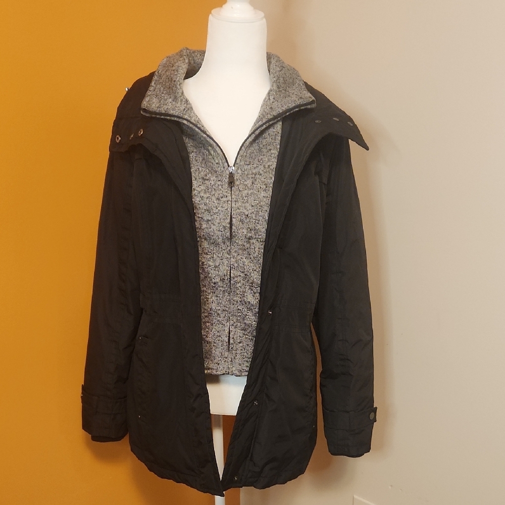 Stylish Black and Gray Utility Jacket Medium
